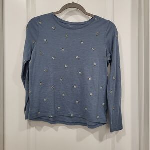 Old Navy Blue Long Sleeve Tee with Floral Print